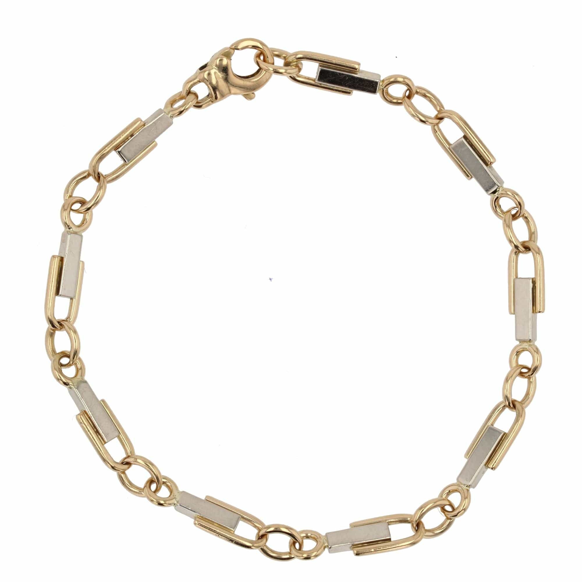 2 gold stirrup mesh bracelet