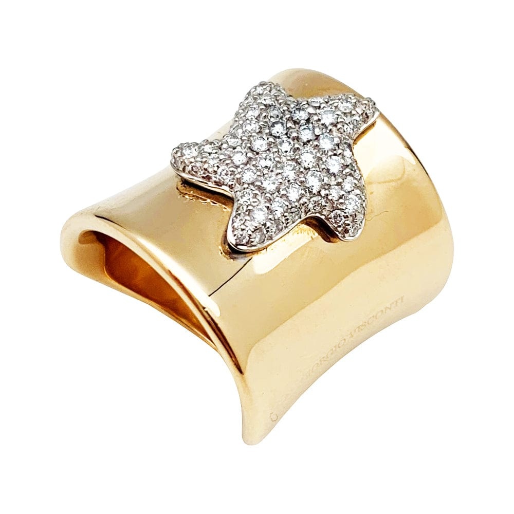 Yellow and white gold ring, diamond marine star.
