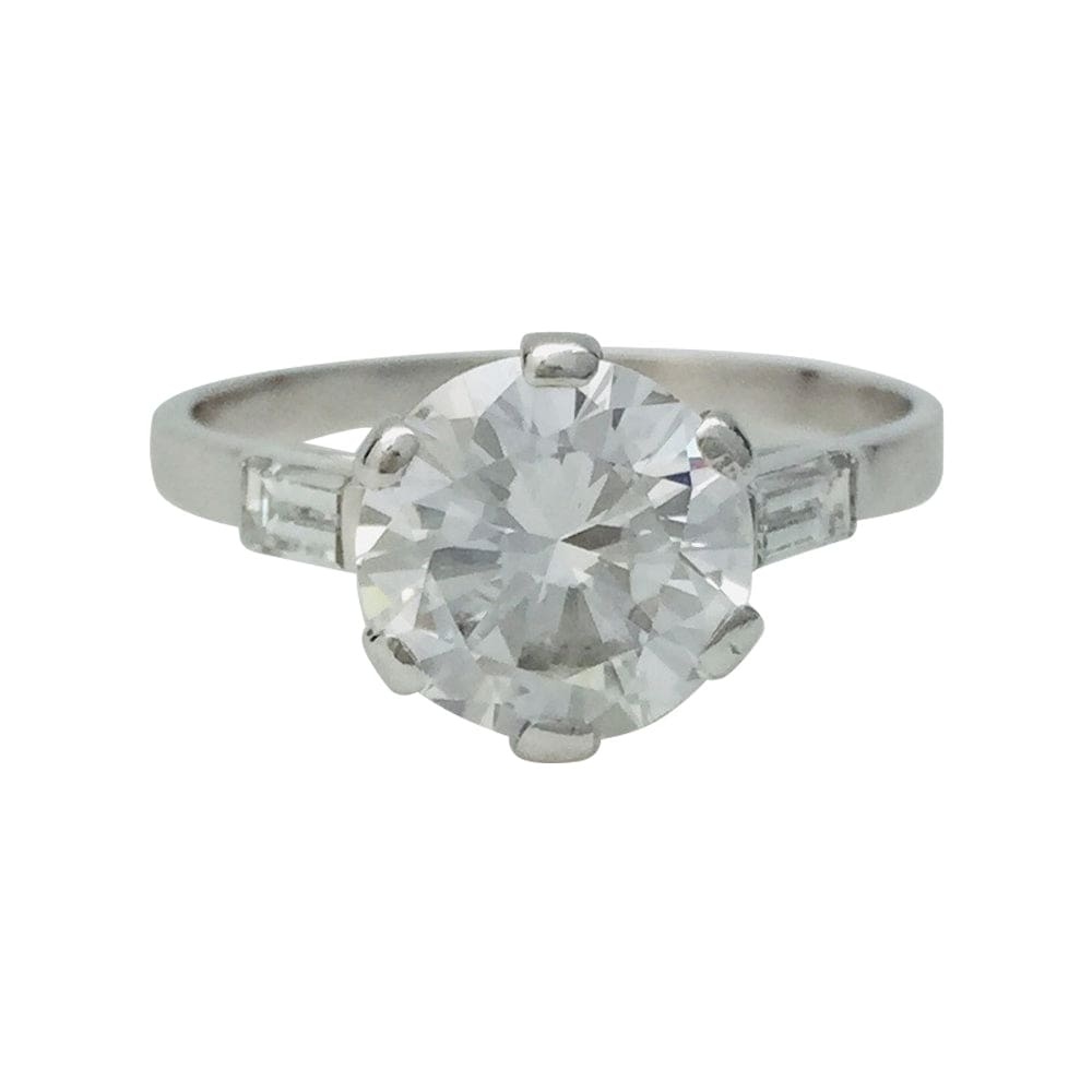 Solitary in platinum, 2.52 carat D/VS1 diamond.