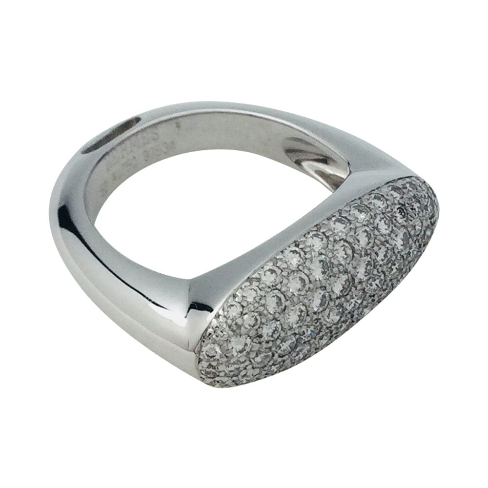 Hermès “Etrier” ring in white gold and diamonds
