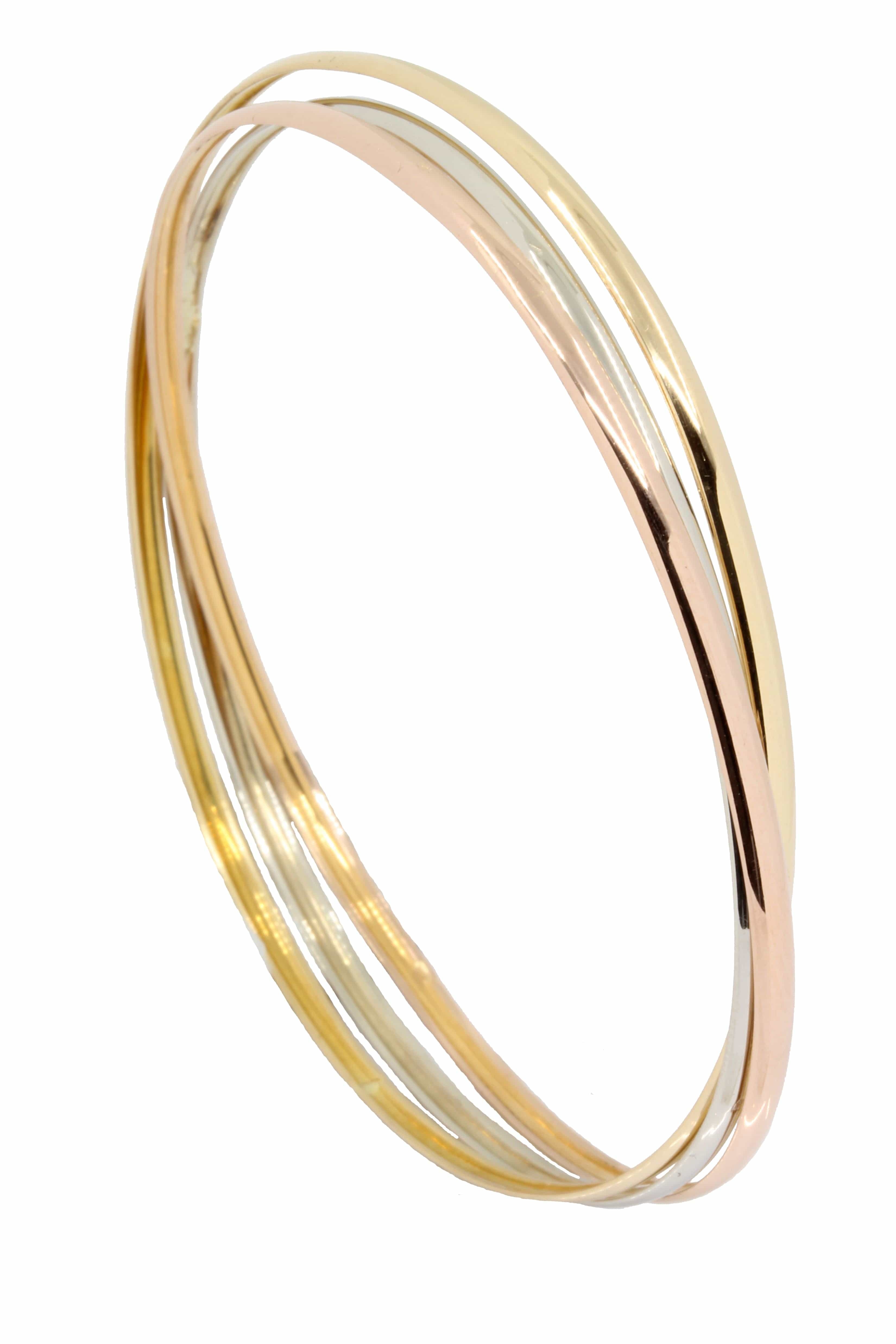 Bracelet 3 bangles 3 gold