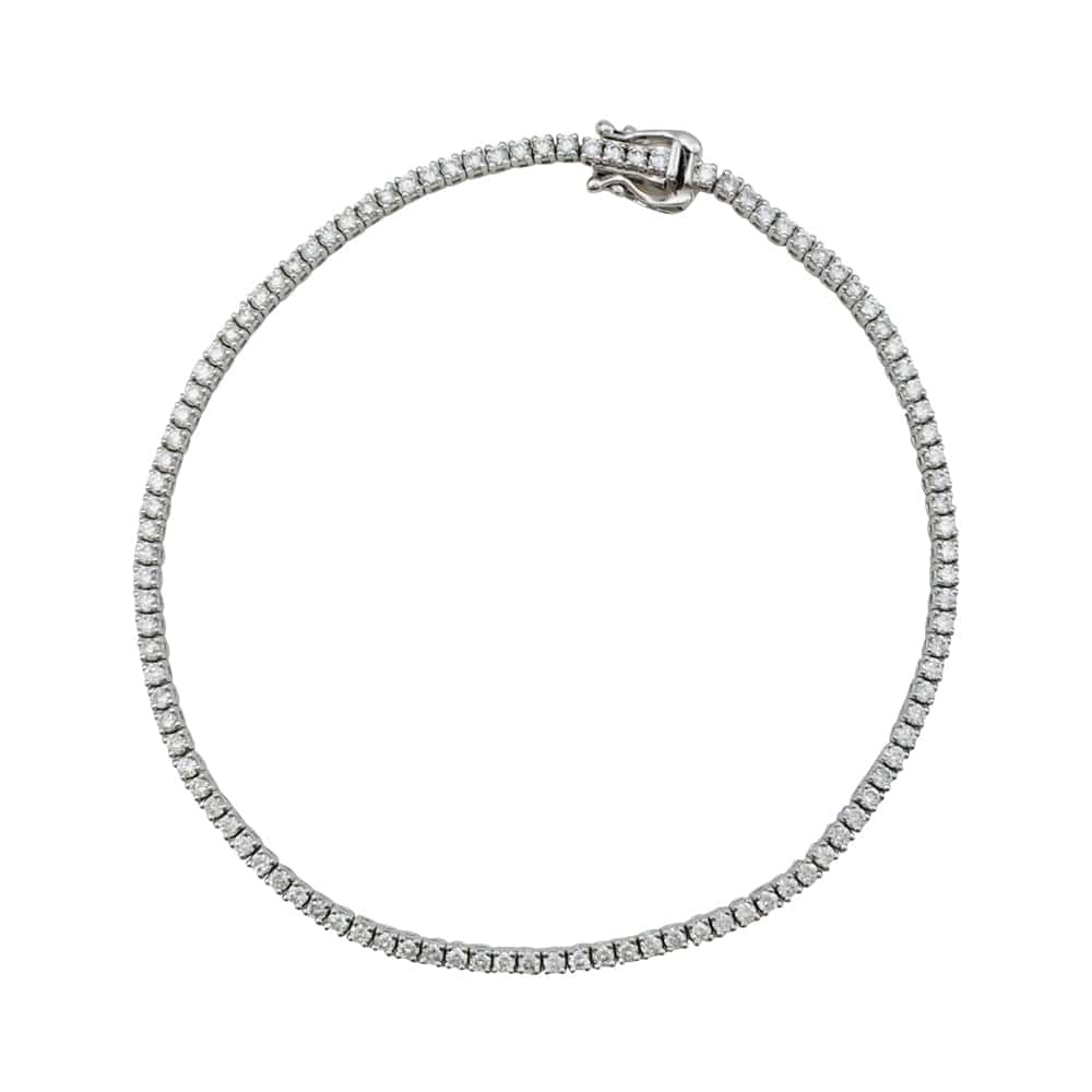 Line bracelet in white gold, 1.38 ct diamonds.