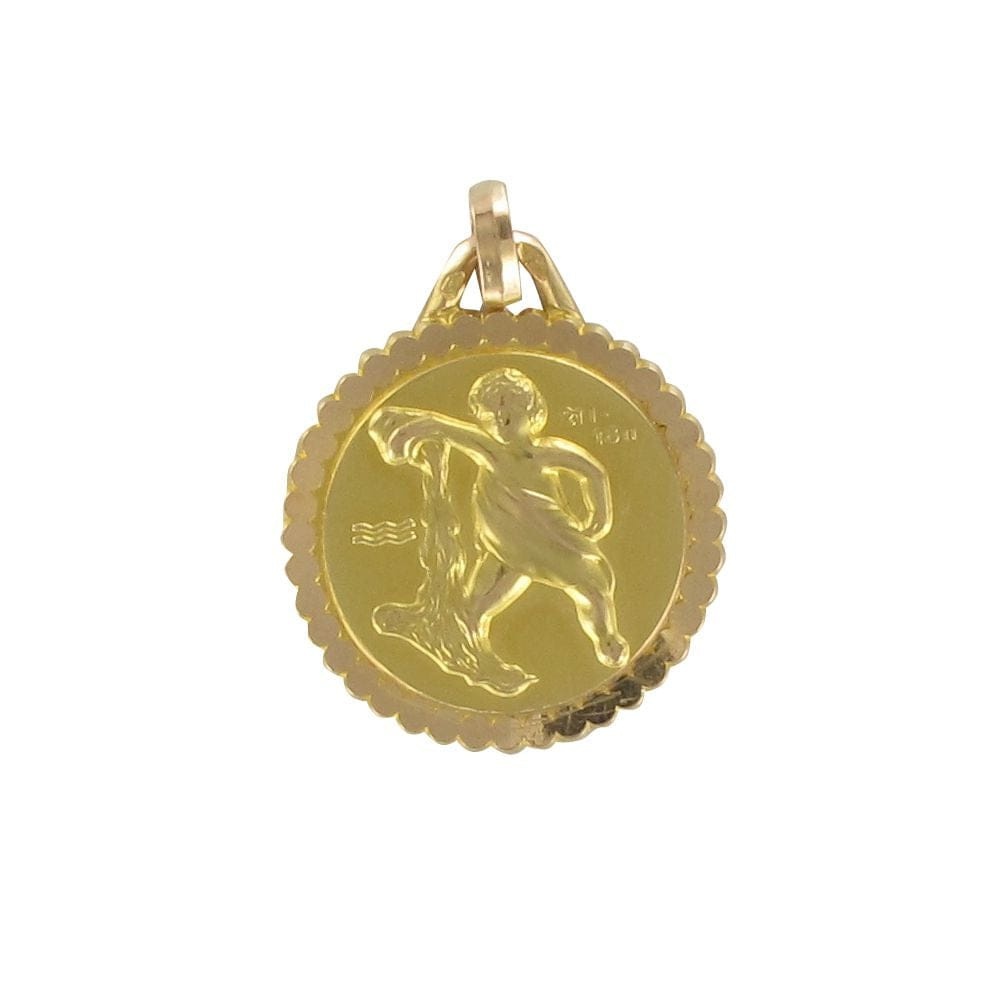 Aquarius astrological sign medal