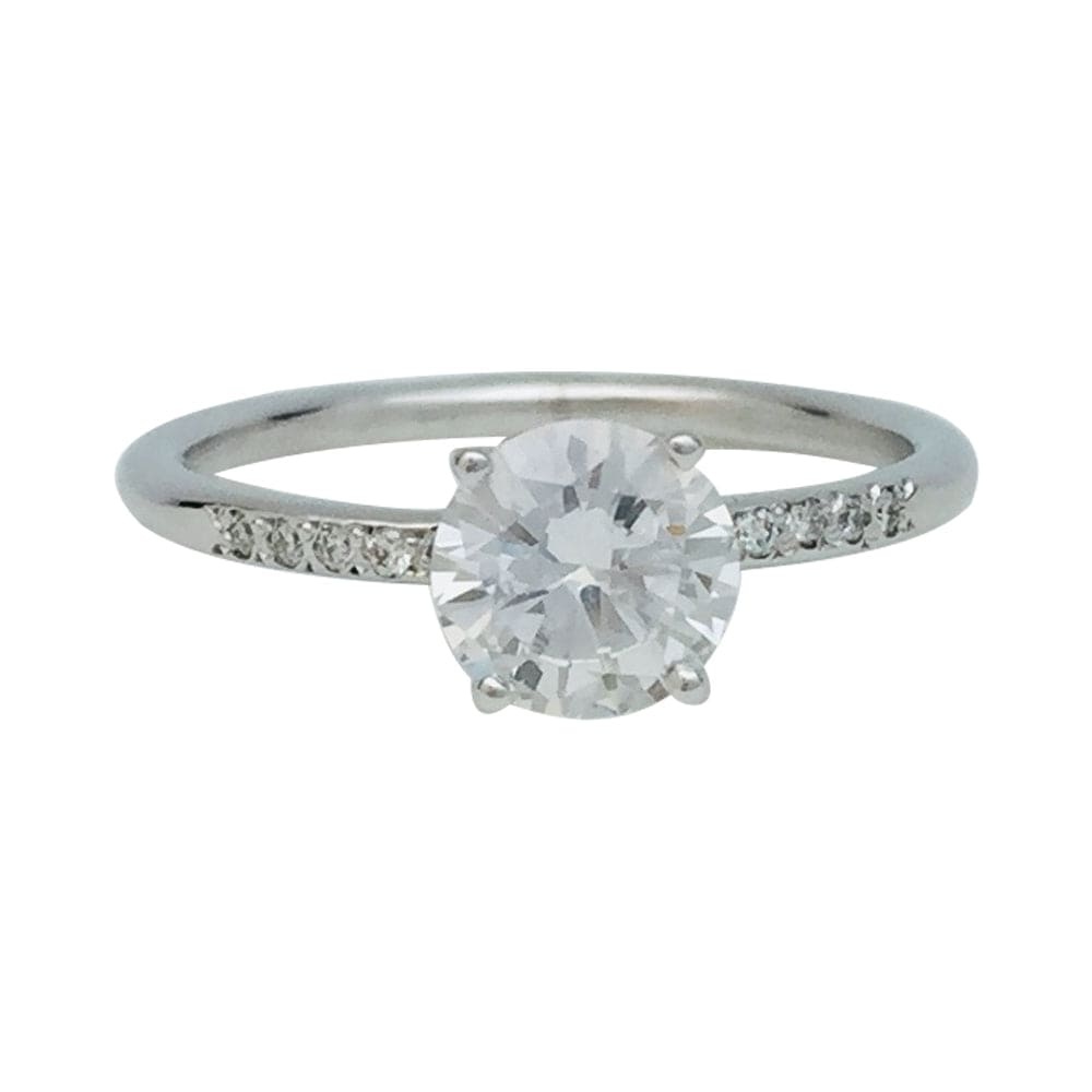 Solitaire ring in white gold, 0.95 carat diamond, D/VS2.