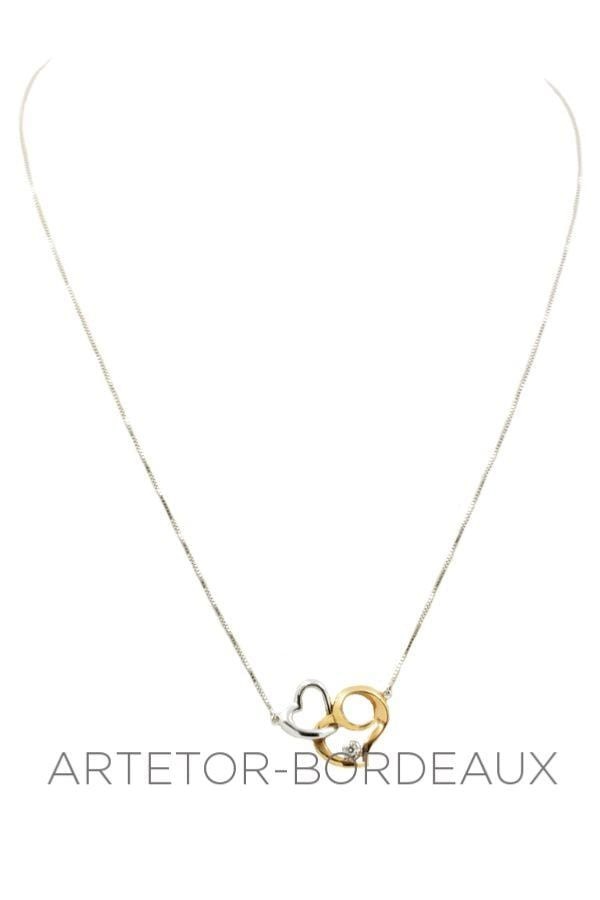 Heart diamond necklace - . Görsel