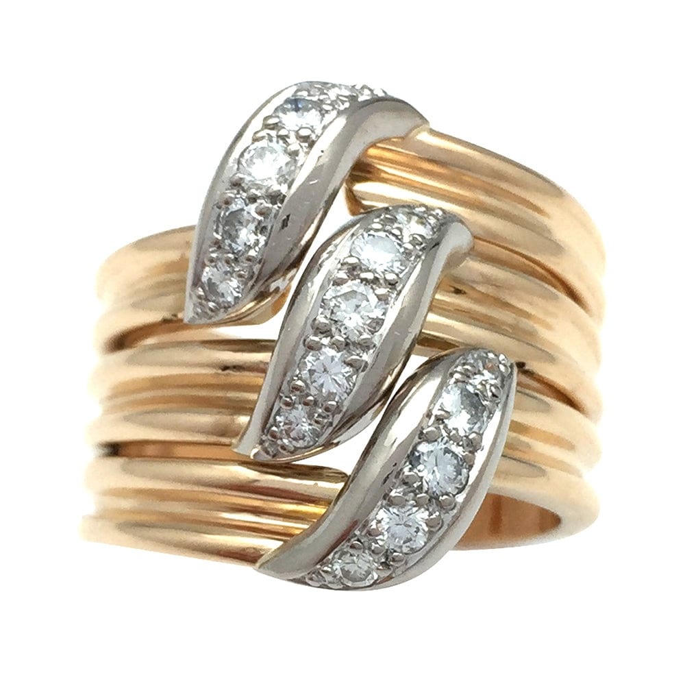 Ring Cartier “Trille” model in yellow and white gold, diamonds. - . Görsel