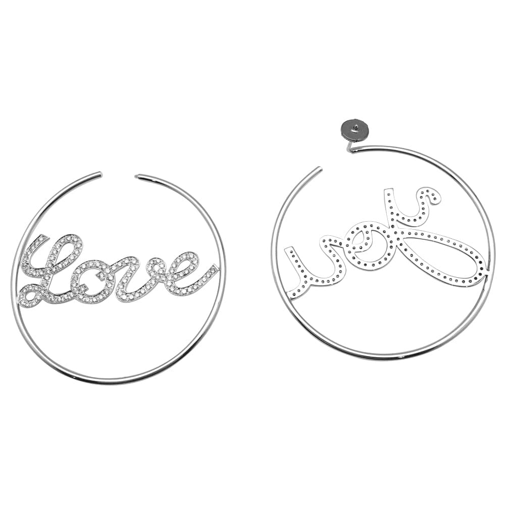 White gold and diamond hoop earrings 