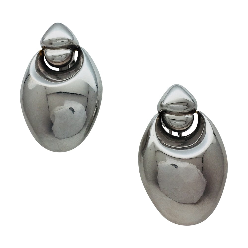 White gold dangling earrings. - . Görsel