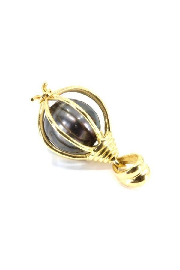 Black pearl pendant - . Görsel