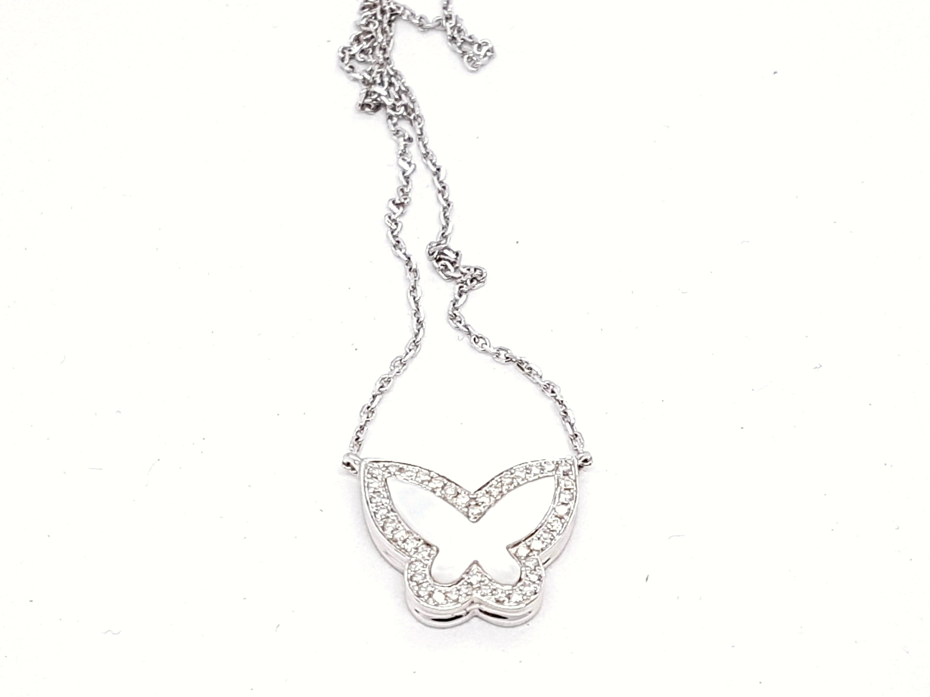 Necklace Chain + pendant White gold Diamond - . Görsel