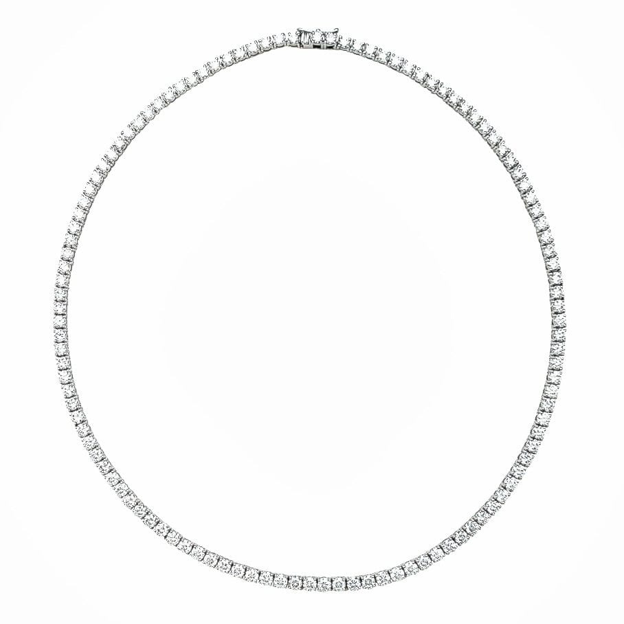 Diamond river necklace in white gold. - . Görsel