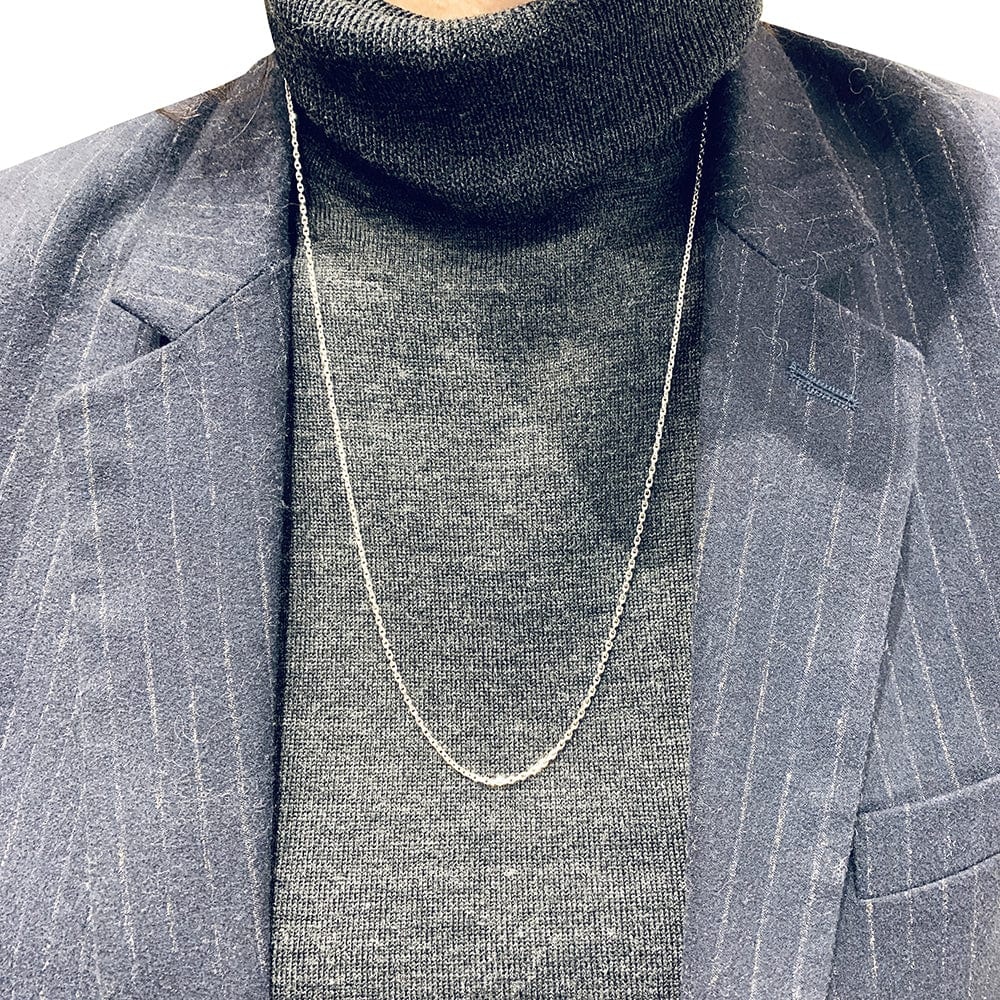 Cable link chain, white gold. - . Görsel