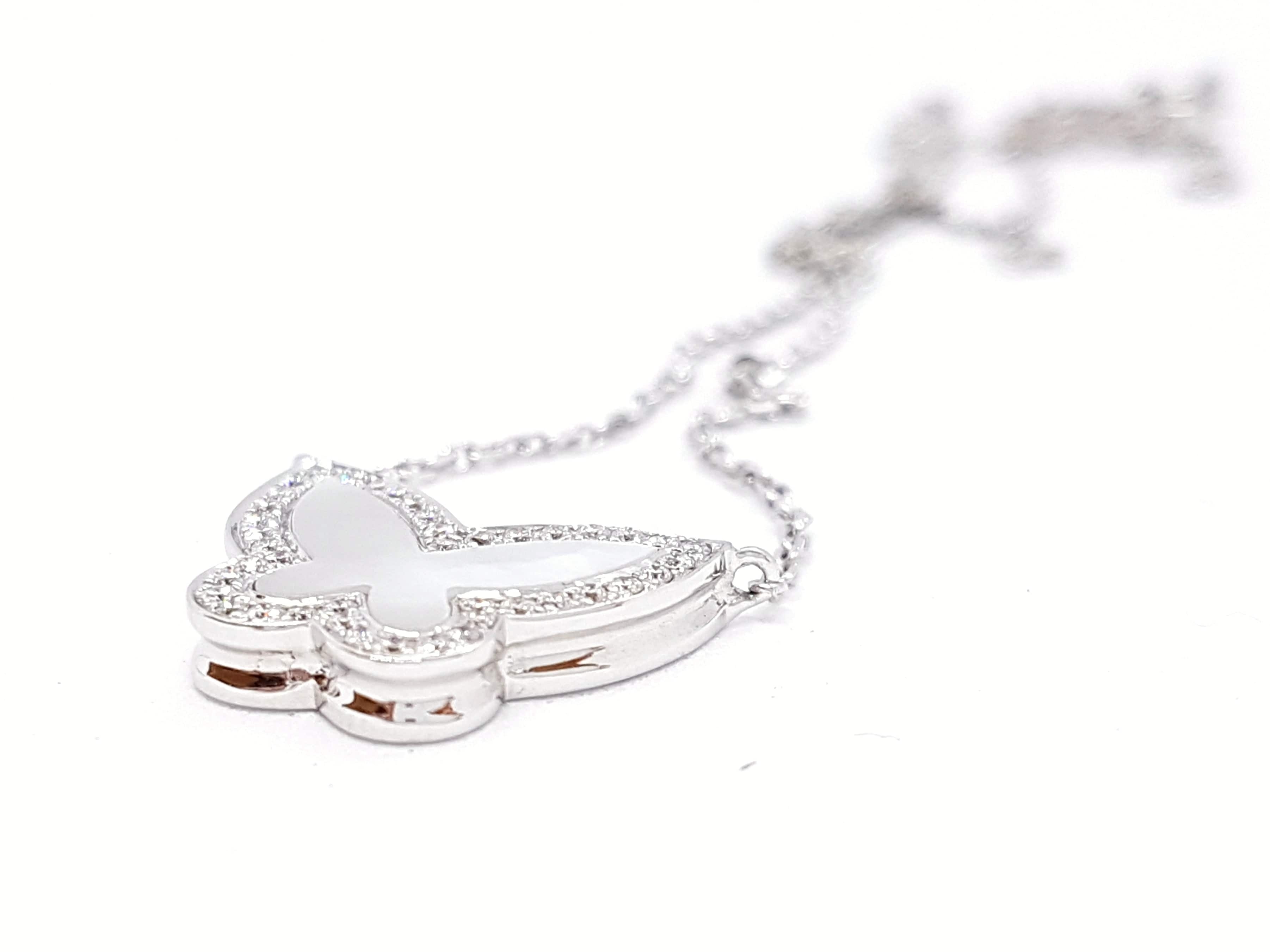 Necklace Chain + pendant White gold Diamond - . Görsel