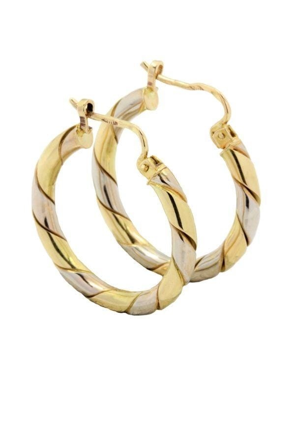 2 gold hoop earrings - . Görsel