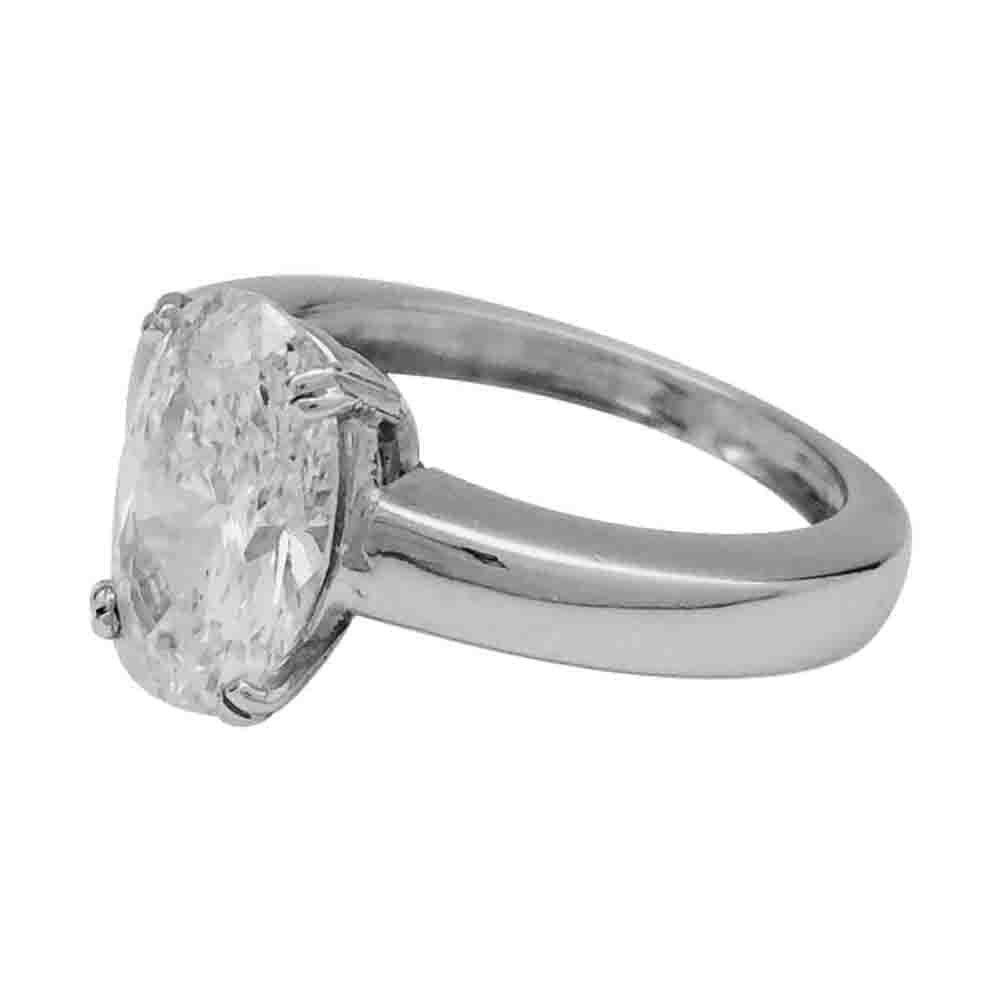 Bangle ring in white gold, 2.29 ct oval diamond, H/SI1 - . Görsel