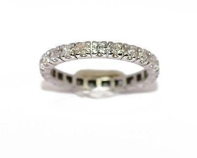 American diamond wedding ring in white gold - . Görsel