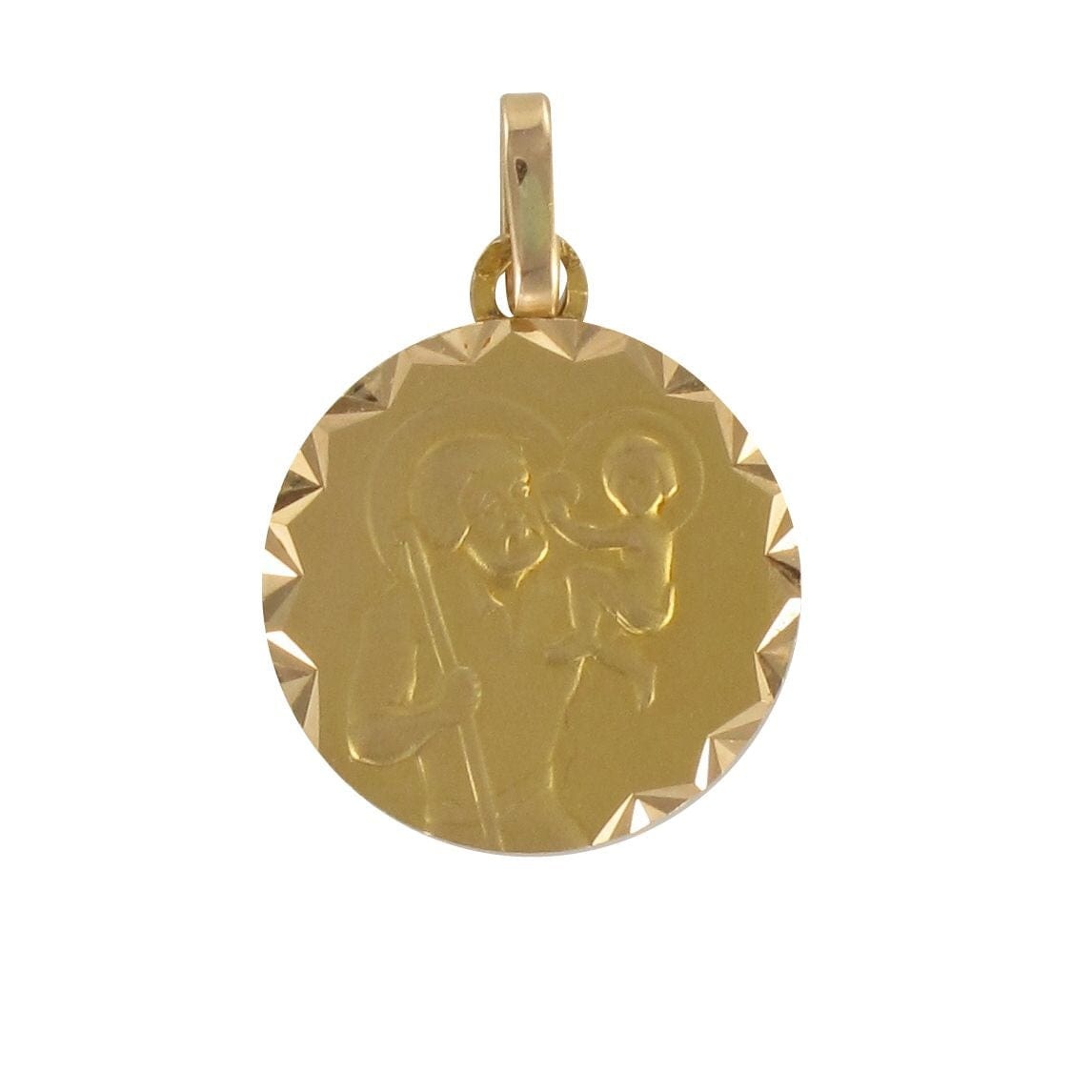 Old Saint Christopher medal in gold - . Görsel