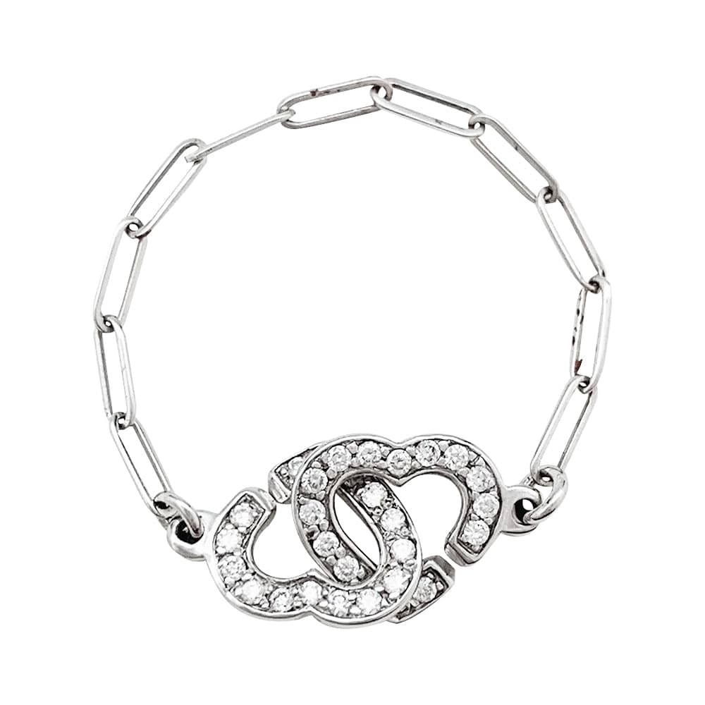 Ring Dinh Van “Double hearts” in white gold and diamonds. - . Görsel