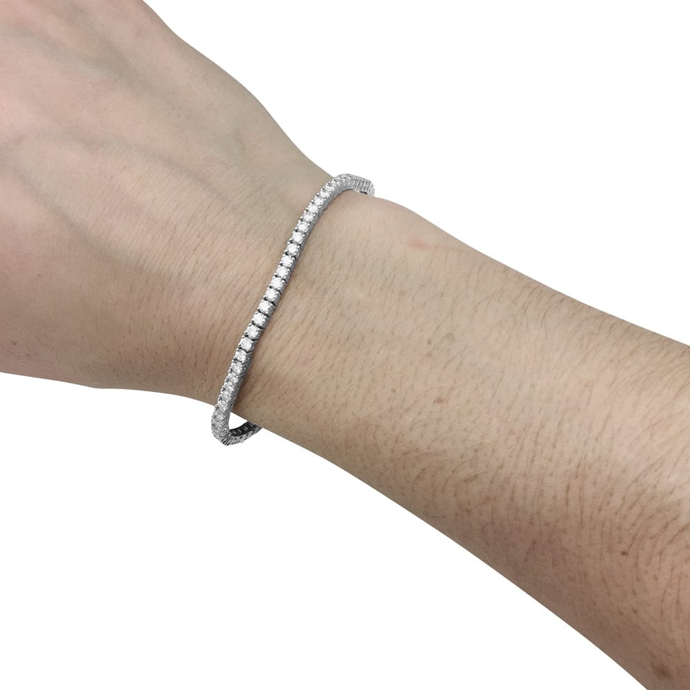Line bracelet in white gold, diamonds. - . Görsel