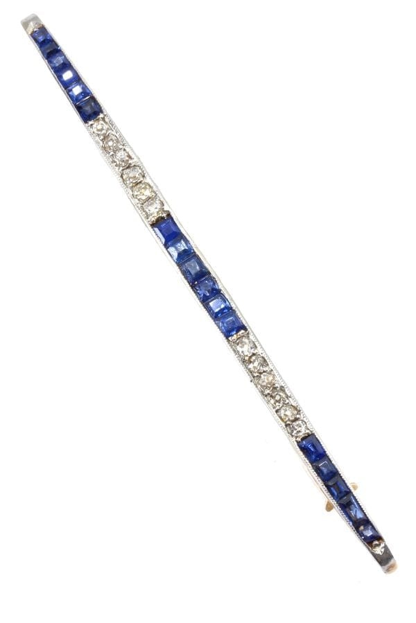 Art-deco brooch Sapphires and diamonds - . Görsel