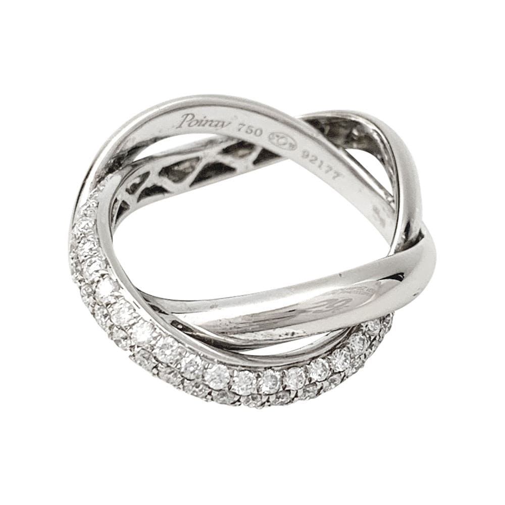 Poiray “Tresse” ring in white gold and diamonds. - . Görsel