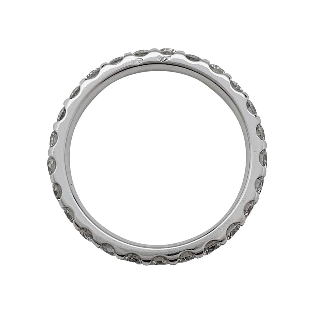 Wedding ring in white gold, diamonds. - . Görsel