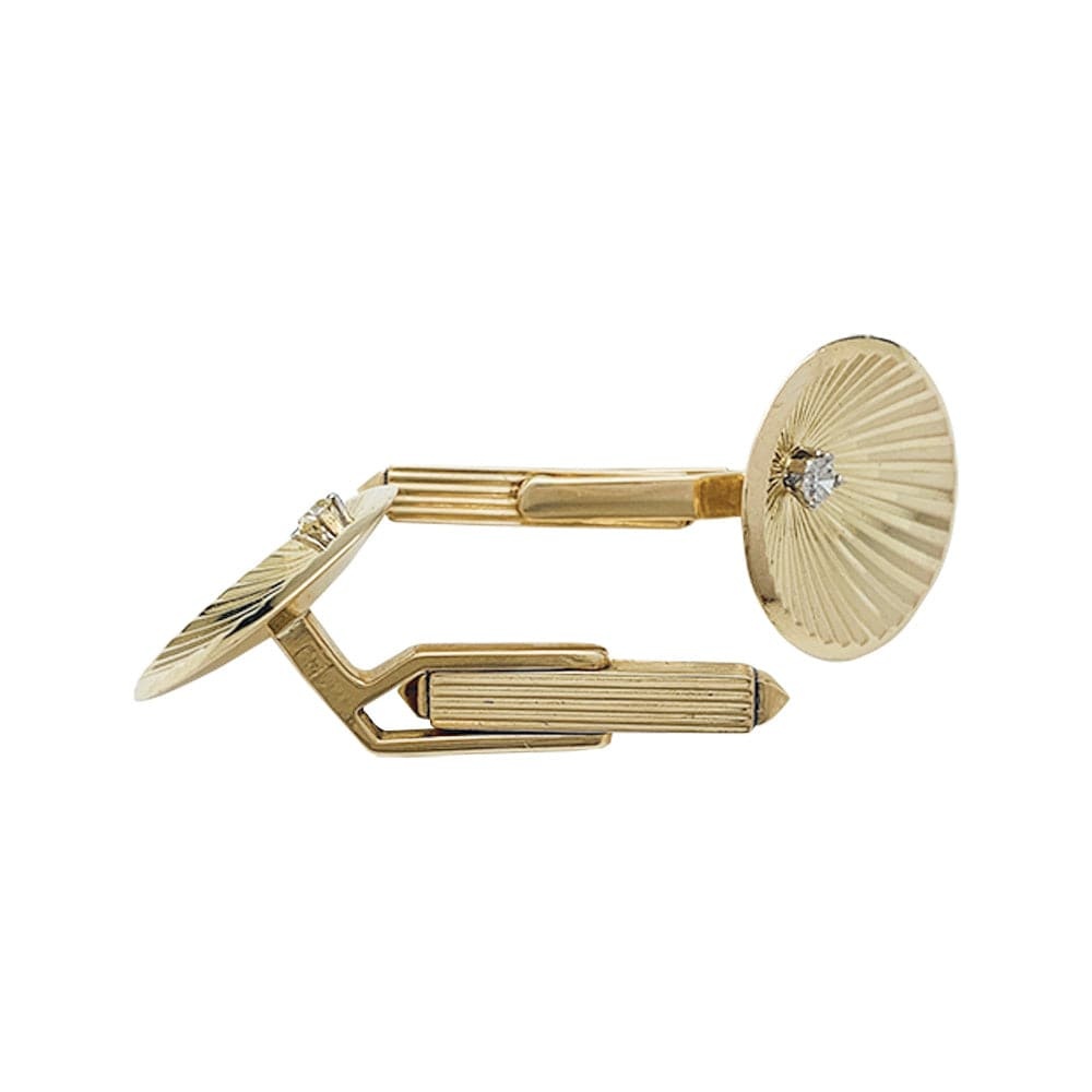 Yellow gold and diamond cufflinks. - . Görsel