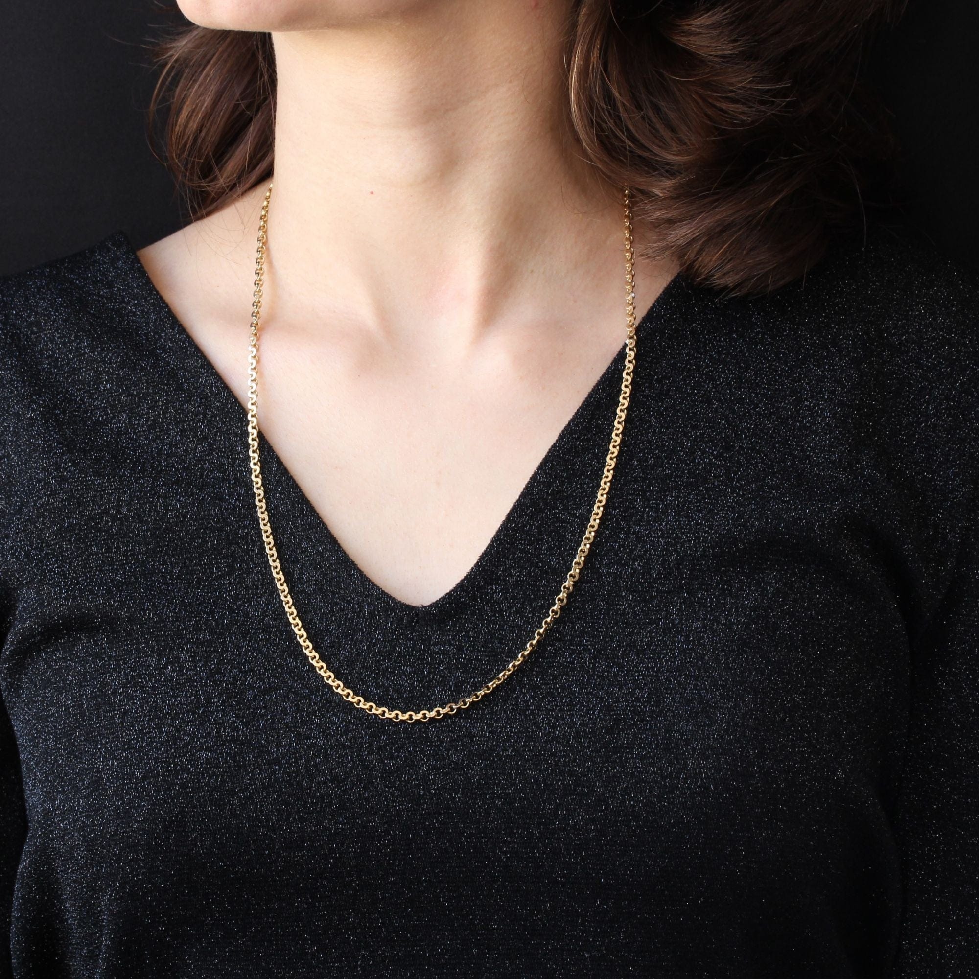 Old yellow gold chain - . Görsel